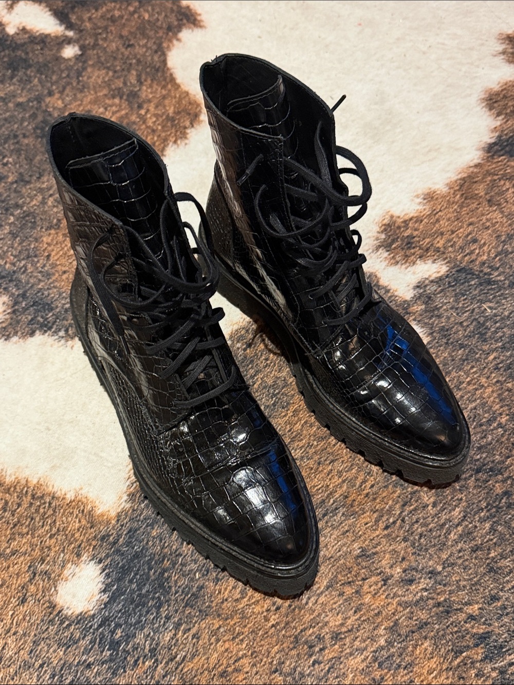 Freda Salvador - Women's Emi Embossed Croc Boot